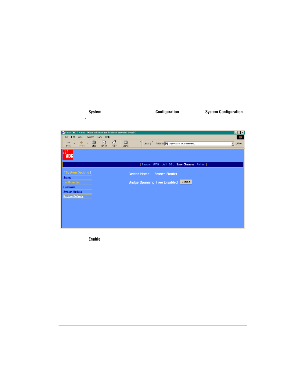 Set spanning tree | ADC Modem MM701G User Manual | Page 25 / 108