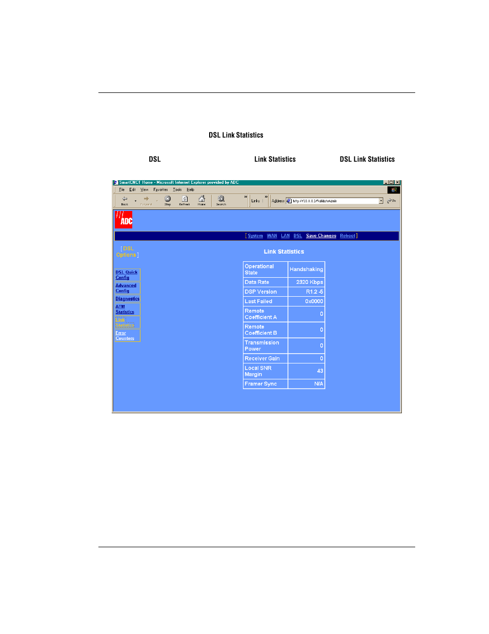 View link statistics | ADC Modem MM701G User Manual | Page 41 / 108