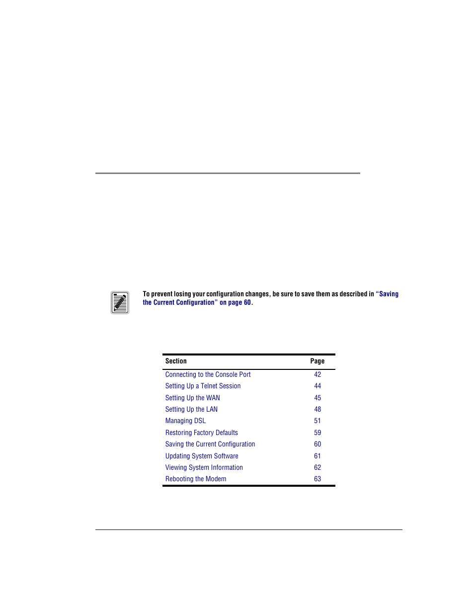 Managing the modem using the console port & telnet, Anaging the, Odem | Sing the, Onsole, Elnet | ADC Modem MM701G User Manual | Page 47 / 108