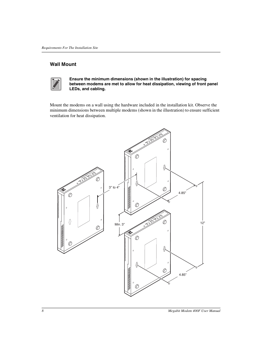 Wall mount, Pwr link tx rx sync tx rx mar | ADC 400F User Manual | Page 16 / 114