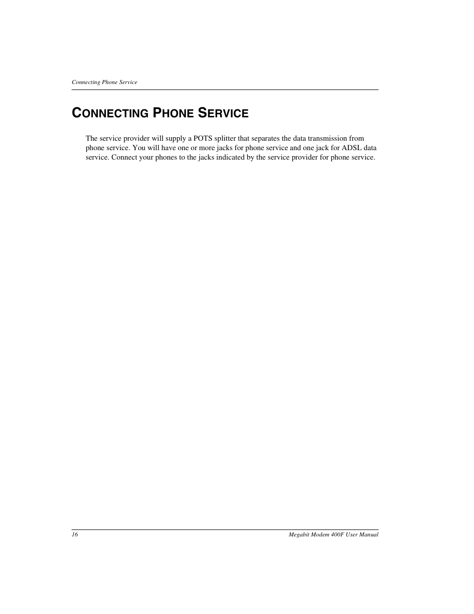 Connecting phone service | ADC 400F User Manual | Page 24 / 114