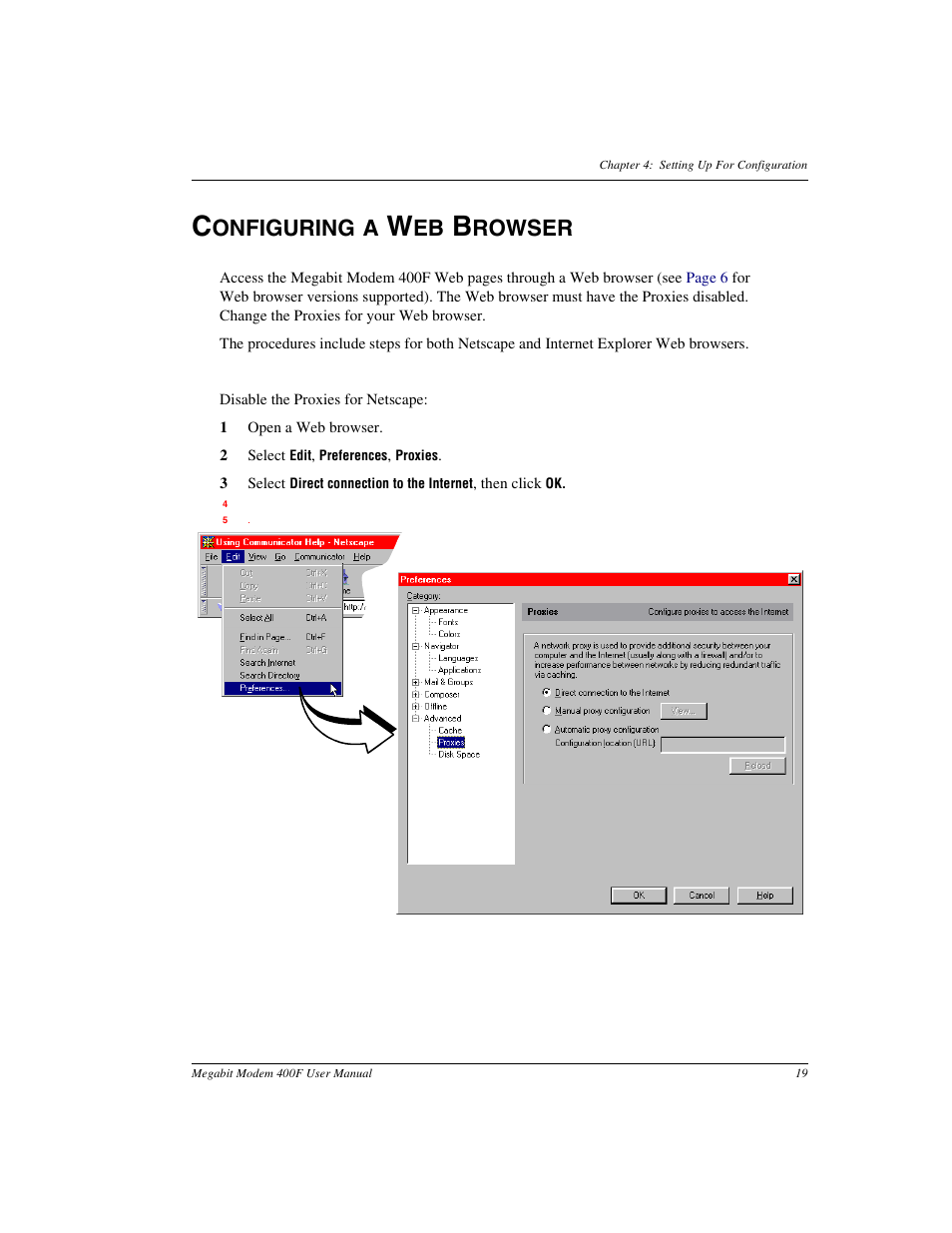 Configuring a web browser, Onfiguring a, Rowser | ADC 400F User Manual | Page 27 / 114