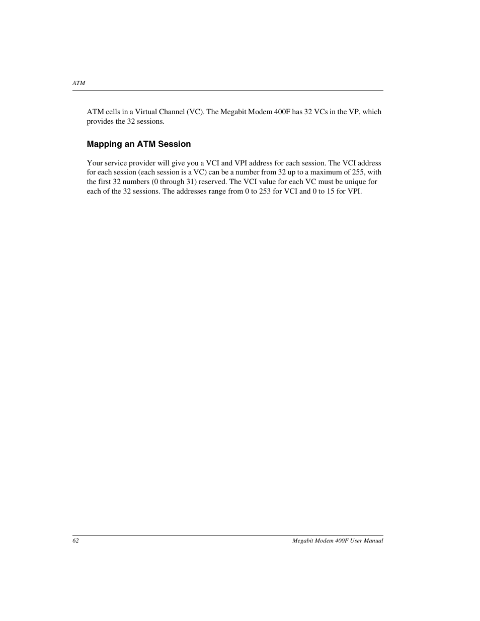 Mapping an atm session | ADC 400F User Manual | Page 70 / 114