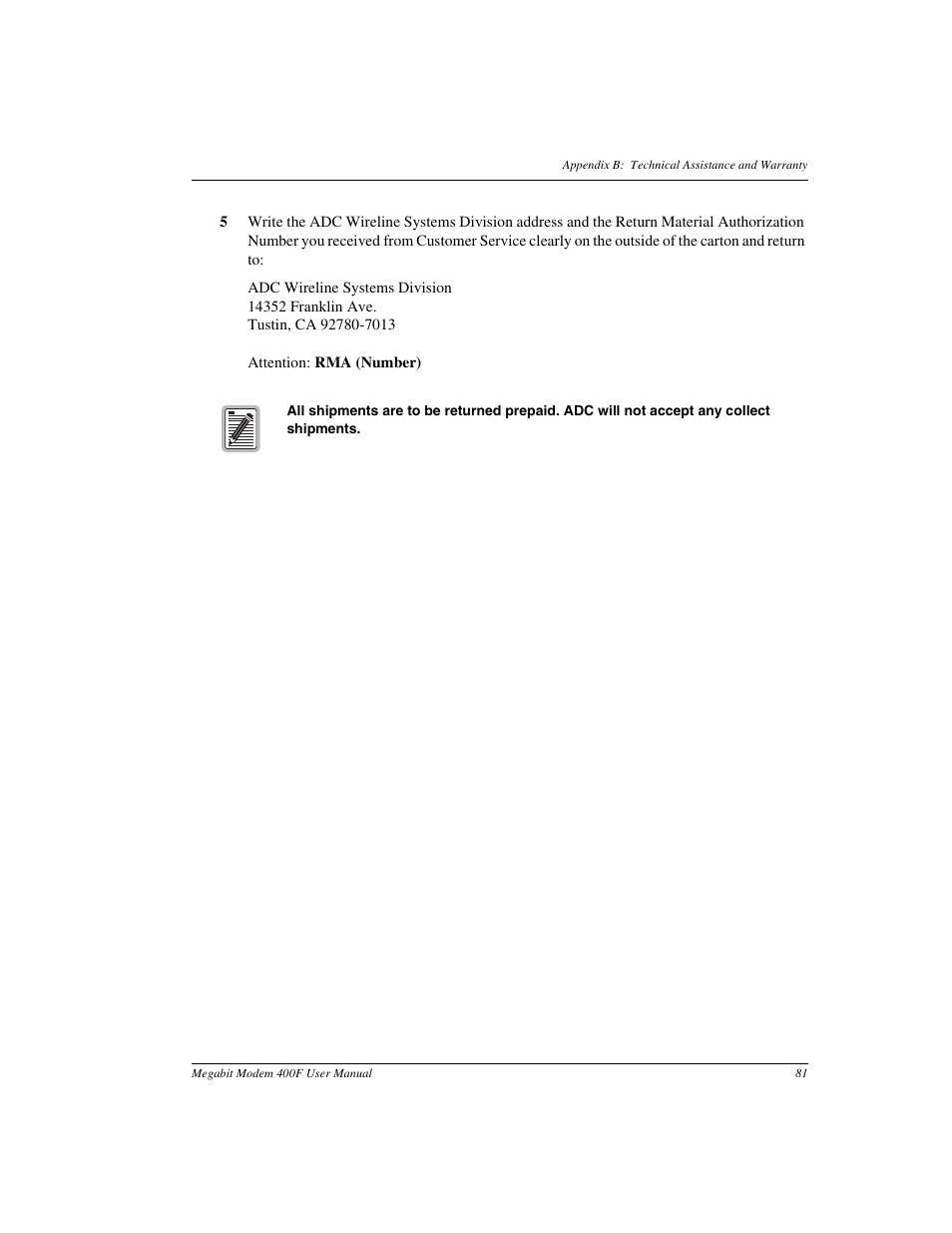 ADC 400F User Manual | Page 89 / 114