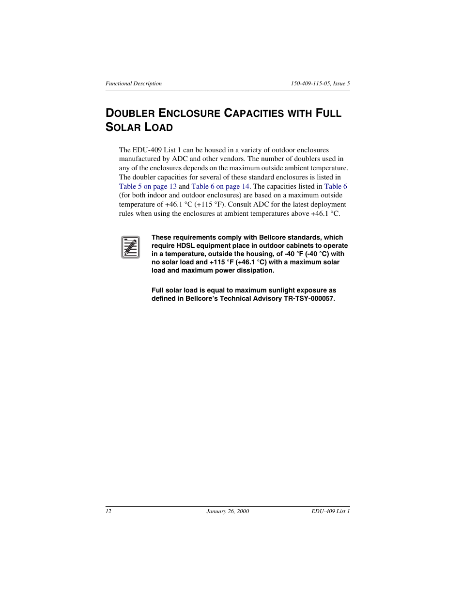 Doubler enclosure capacities with full solar load | ADC EDU-409 User Manual | Page 18 / 34