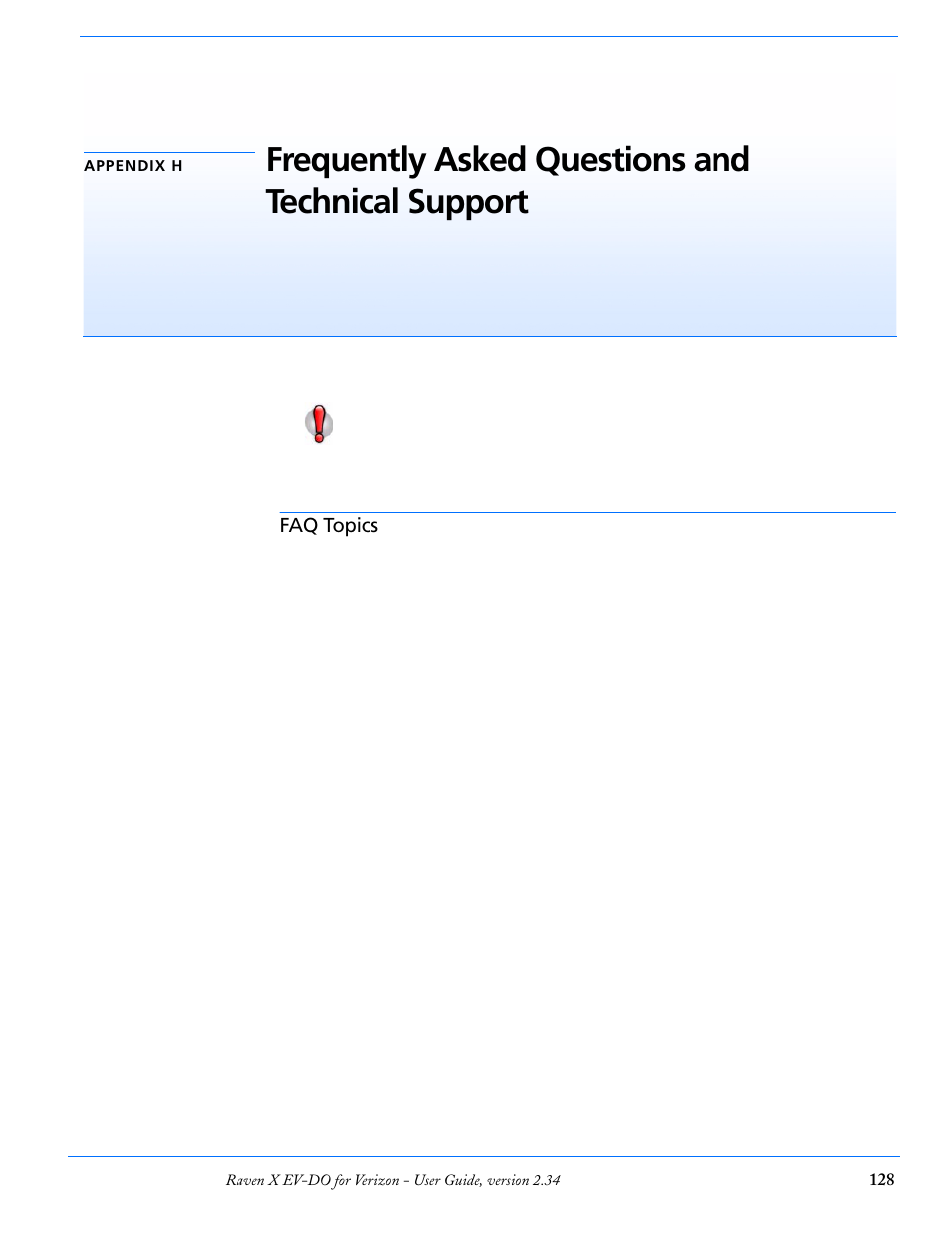 Faq topics, Frequently asked questions and technical support | Airlink X EV-DO User Manual | Page 134 / 145
