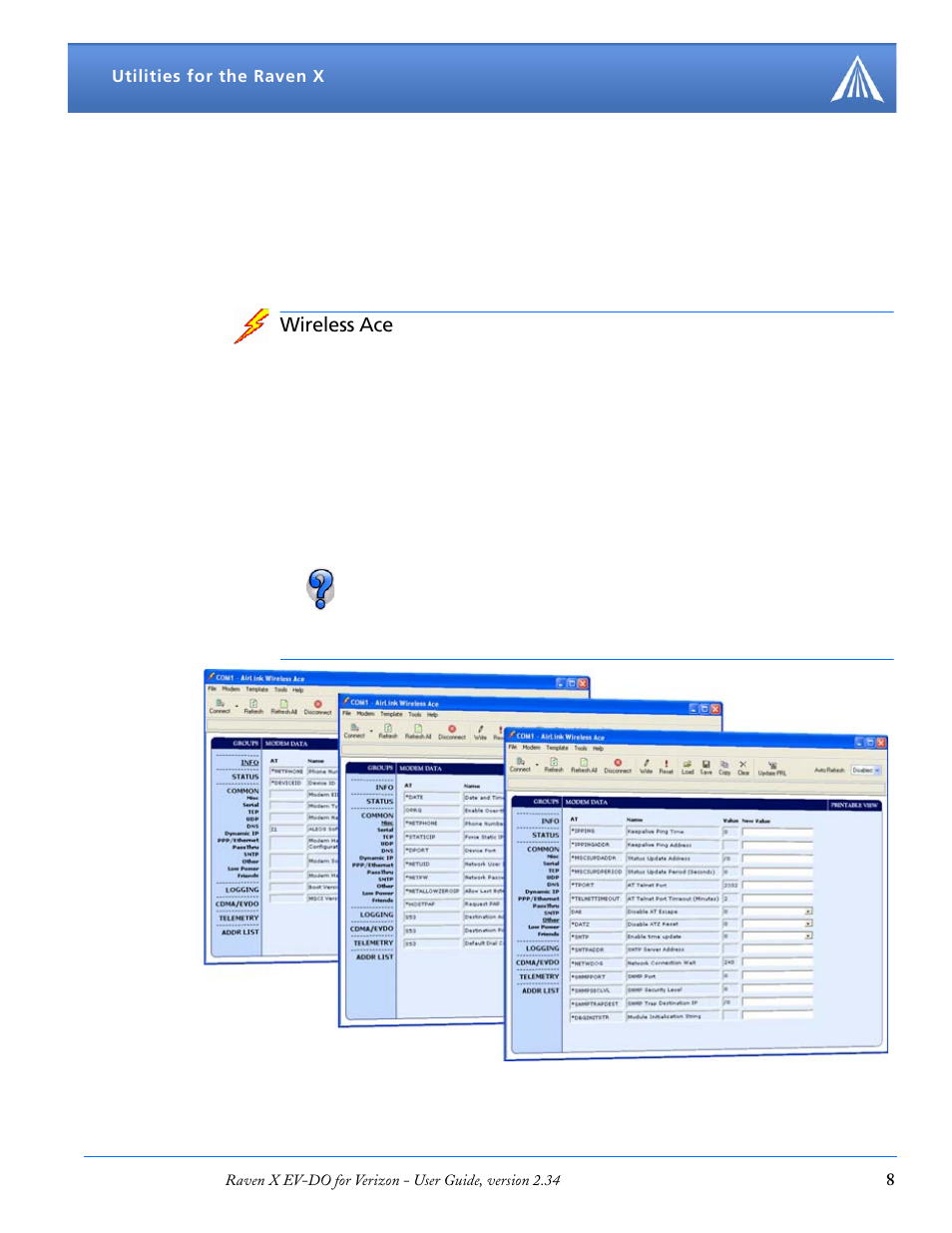 Wireless ace | Airlink X EV-DO User Manual | Page 14 / 145