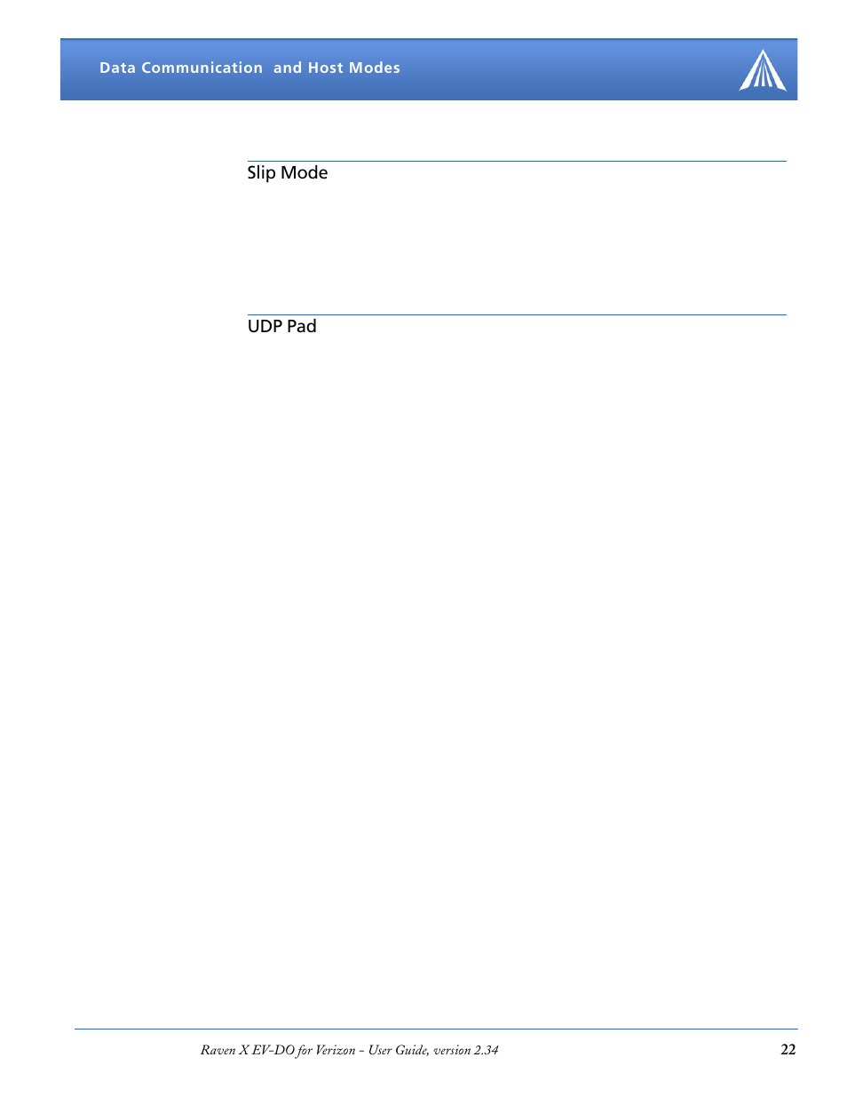 Slip mode, Udp pad, Udp auto answer | Airlink X EV-DO User Manual | Page 28 / 145