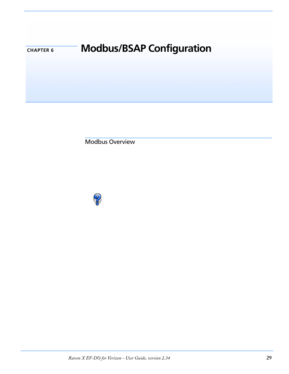 Chapter 6 modbus/bsap configuration, Modbus overview, Telemetry | Remote terminal unit (rtu), Modbus/bsap configuration, Telemetry remote terminal unit (rtu) | Airlink X EV-DO User Manual | Page 35 / 145