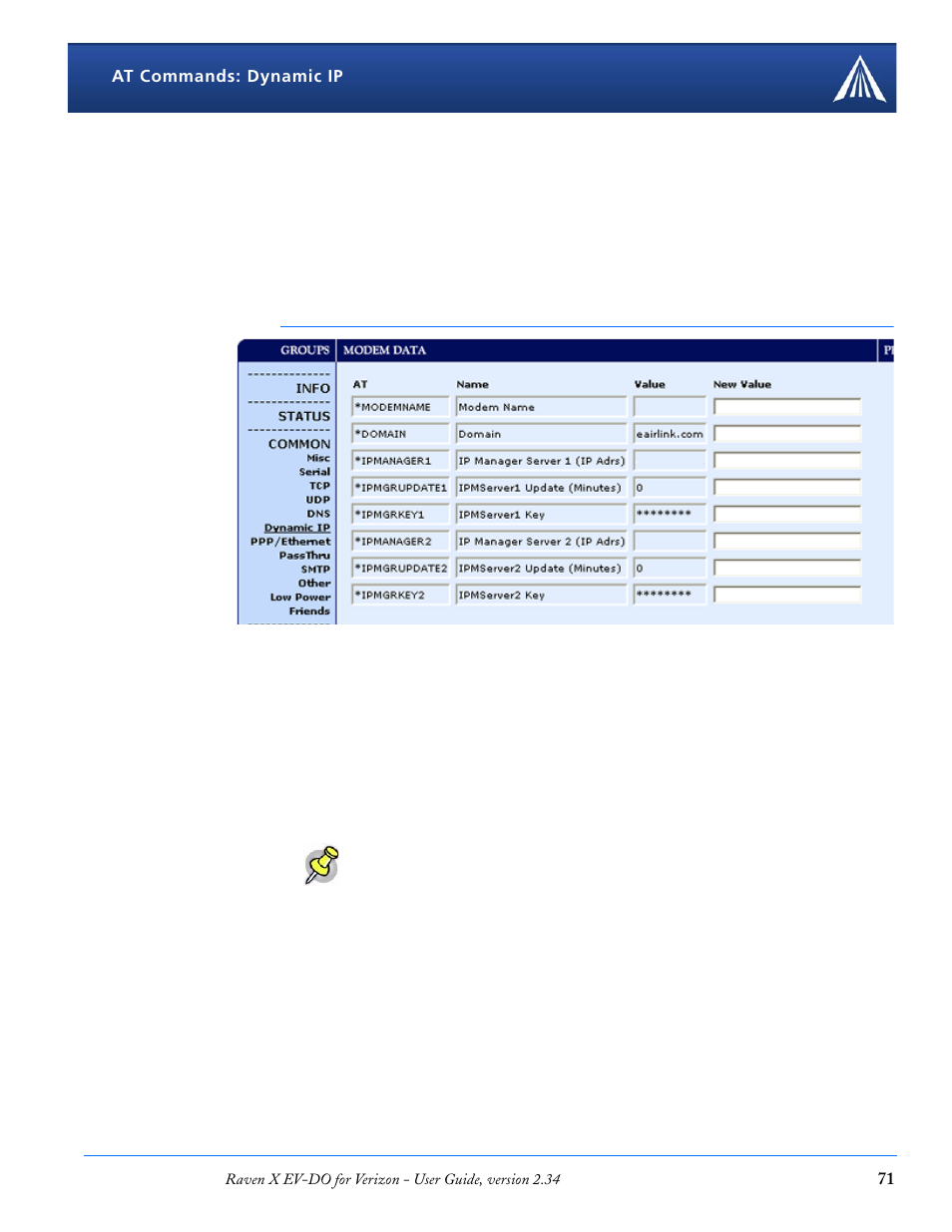 Dynamic ip | Airlink X EV-DO User Manual | Page 77 / 145