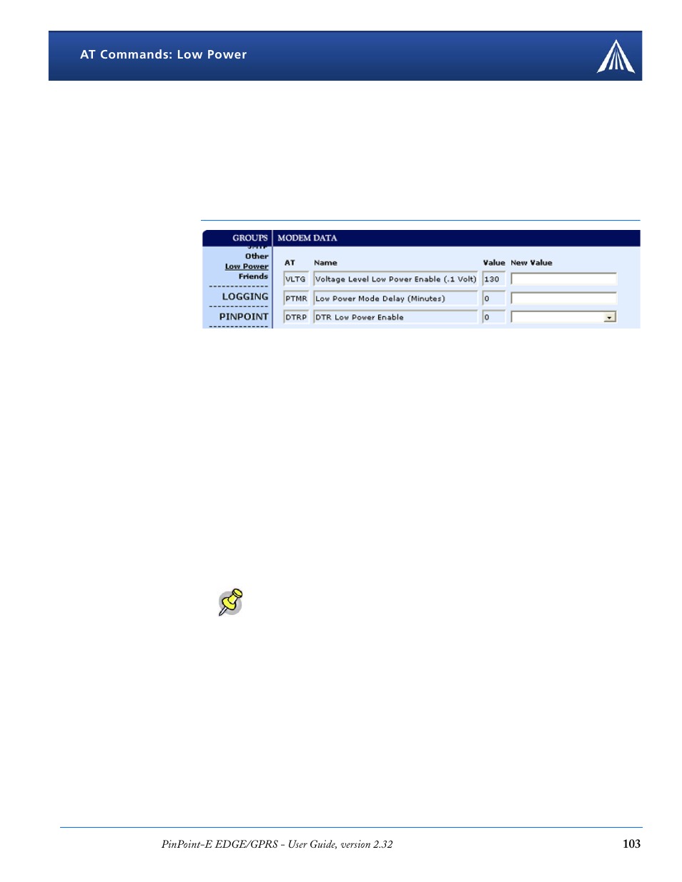 Low power | Airlink EDGE/GPRS User Manual | Page 109 / 157