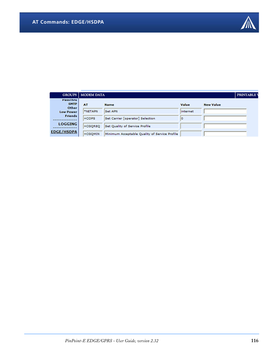 Edge/hsdpa | Airlink EDGE/GPRS User Manual | Page 122 / 157