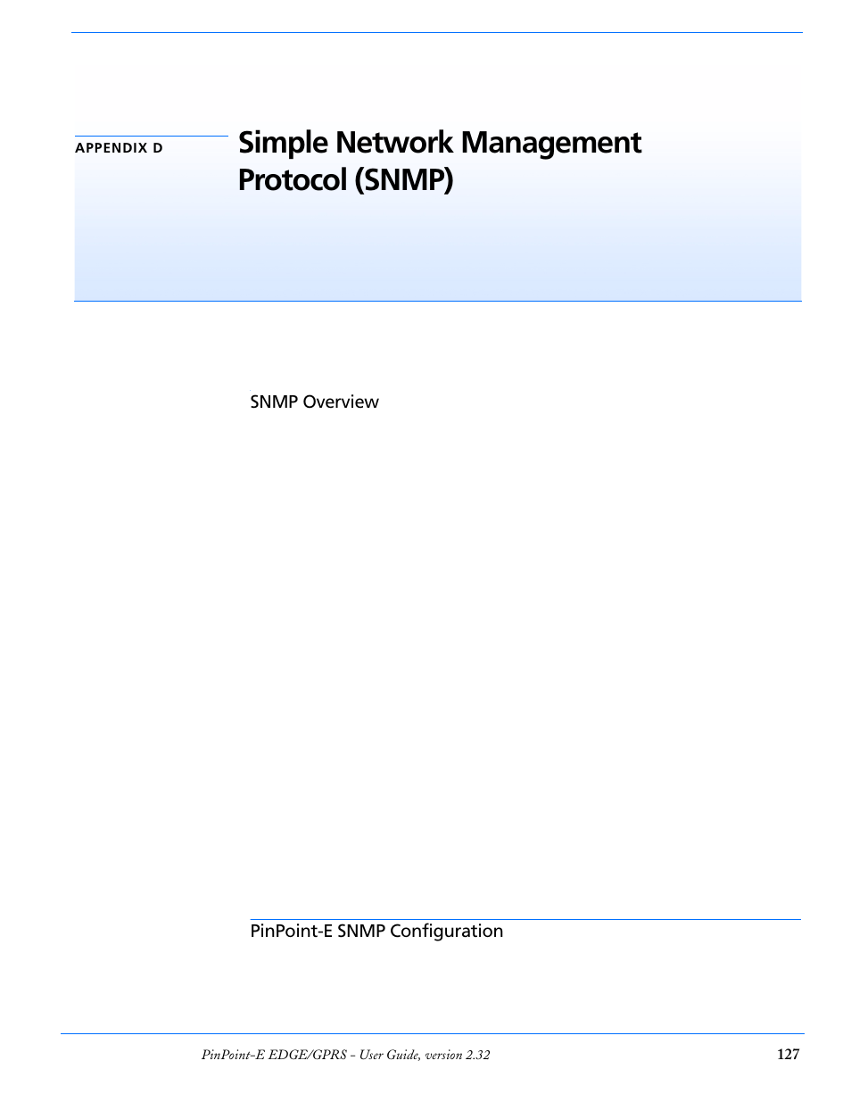 Snmp overview, Management information base (mib), Snmp traps | Pinpoint-e snmp configuration, Simple network management protocol (snmp), Management information base (mib) snmp traps | Airlink EDGE/GPRS User Manual | Page 133 / 157