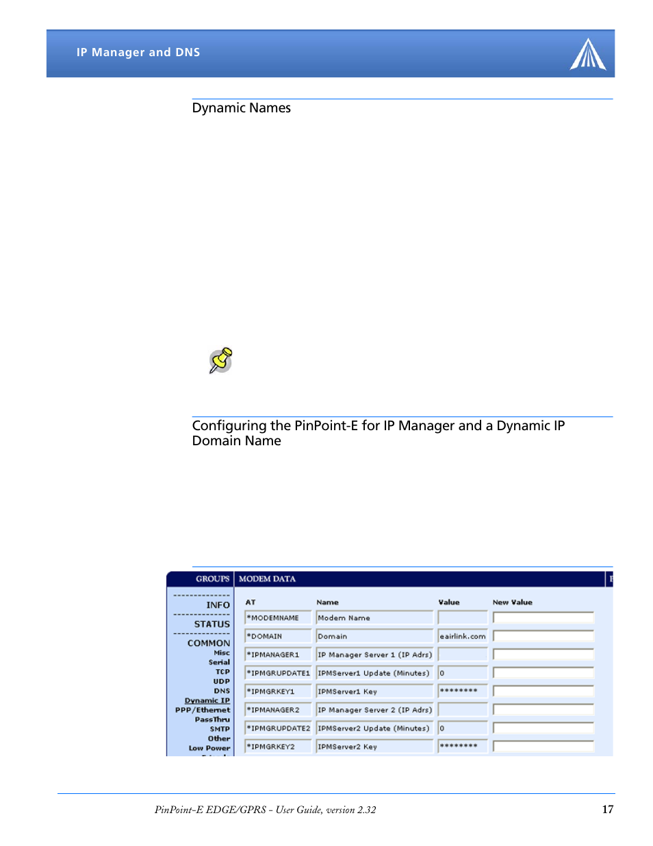 Dynamic names | Airlink EDGE/GPRS User Manual | Page 23 / 157