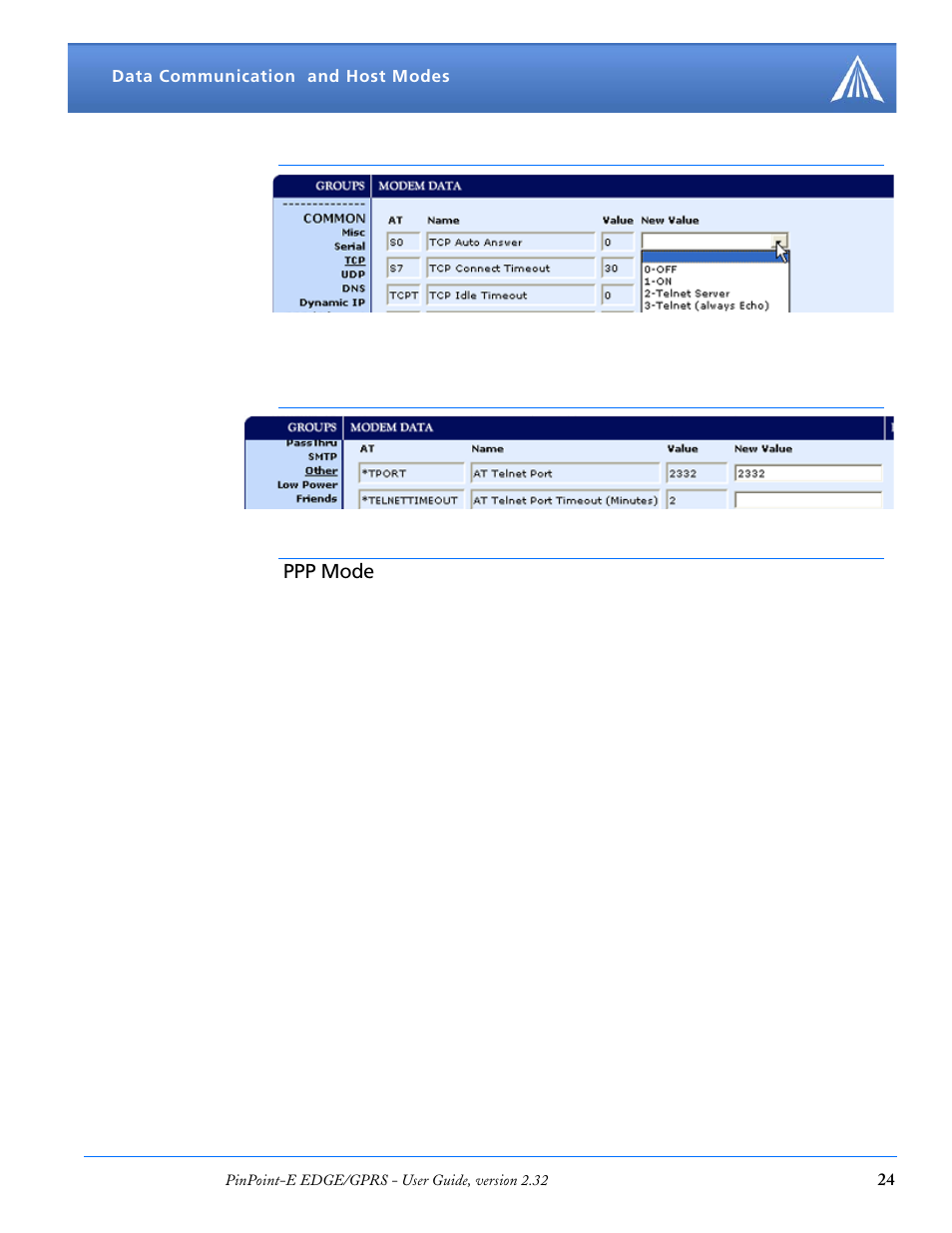 Ppp mode | Airlink EDGE/GPRS User Manual | Page 30 / 157