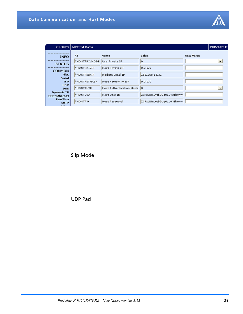 Slip mode, Udp pad | Airlink EDGE/GPRS User Manual | Page 31 / 157