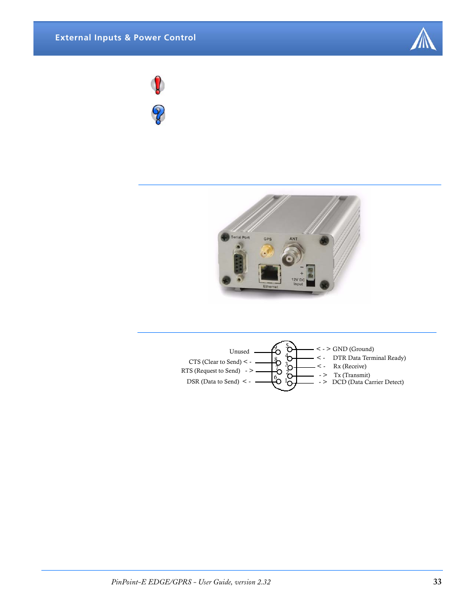 33 external inputs & power control | Airlink EDGE/GPRS User Manual | Page 39 / 157