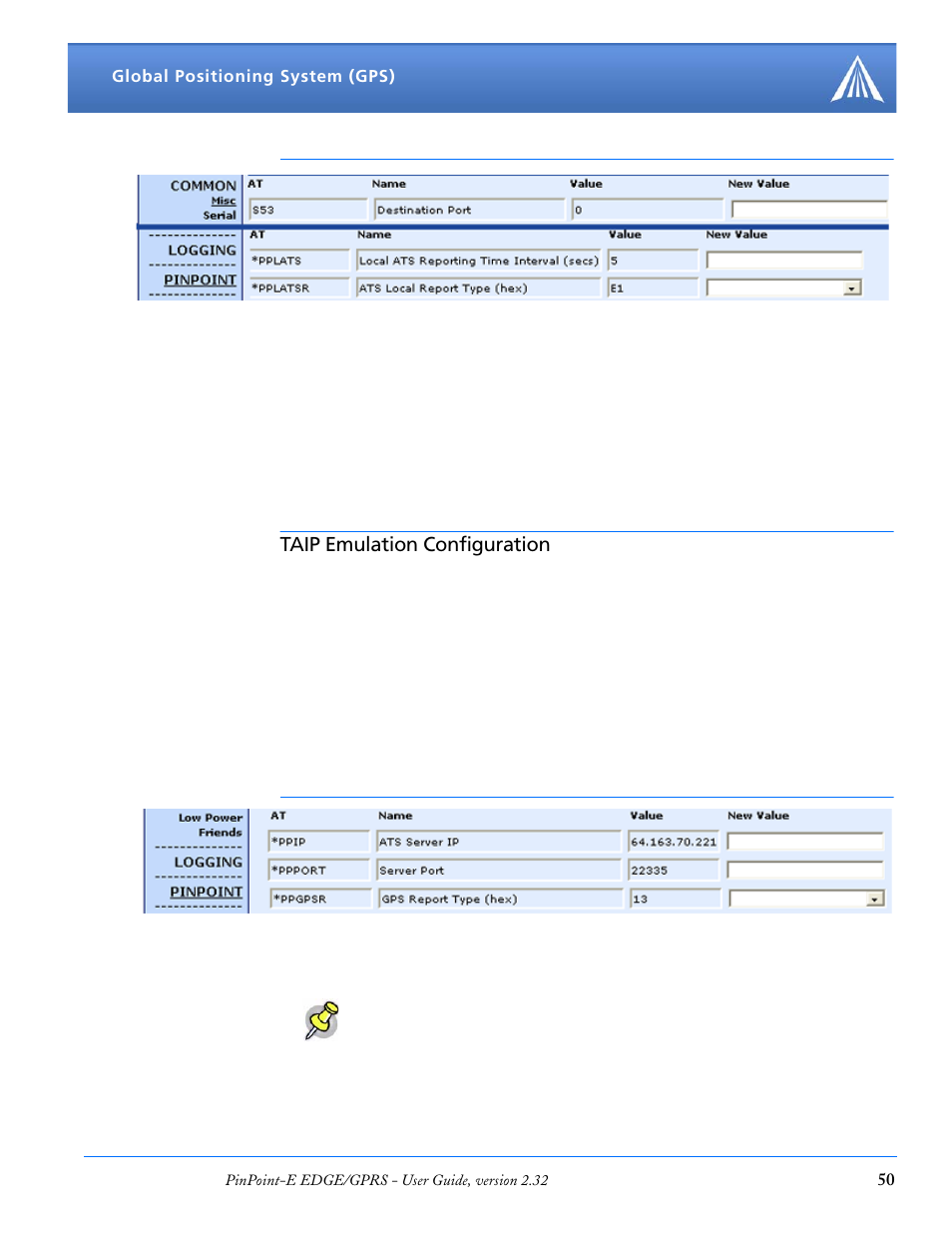 Taip emulation configuration, Taip messages over-the-air (remote) | Airlink EDGE/GPRS User Manual | Page 56 / 157