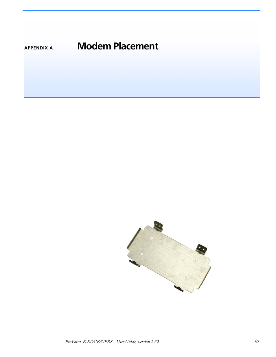 Appendix a modem placement, Optional mounting kit, Modem placement | Airlink EDGE/GPRS User Manual | Page 63 / 157