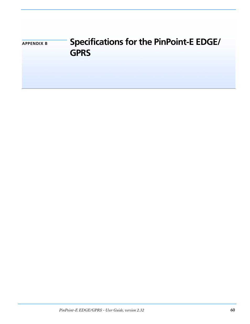 Physical characteristics, Environmental, Specifications for the pinpoint-e edge/gprs | Physical characteristics: environmental, Specifications for the pinpoint-e edge/ gprs | Airlink EDGE/GPRS User Manual | Page 66 / 157