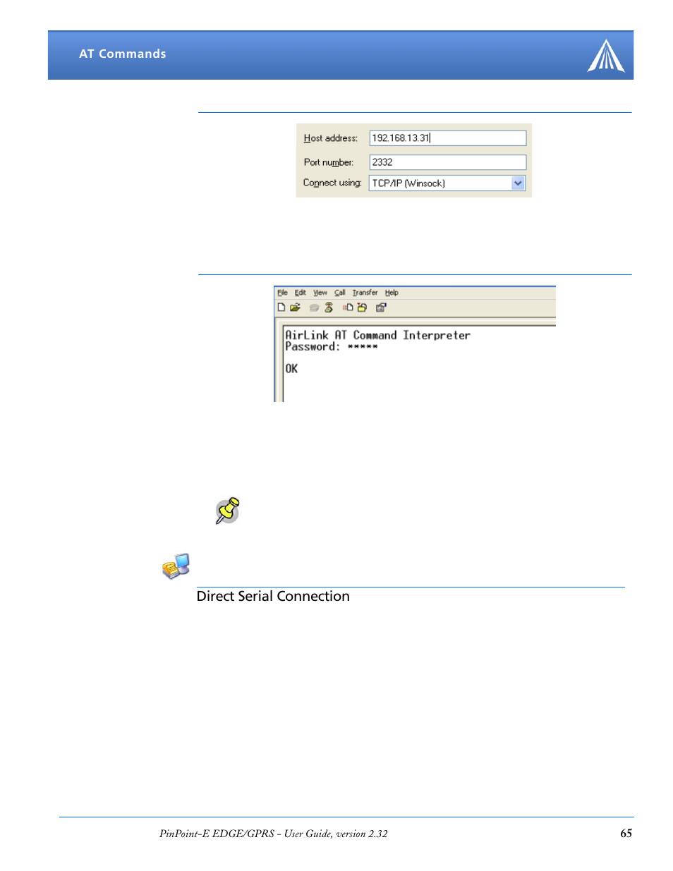 Direct serial connection | Airlink EDGE/GPRS User Manual | Page 71 / 157