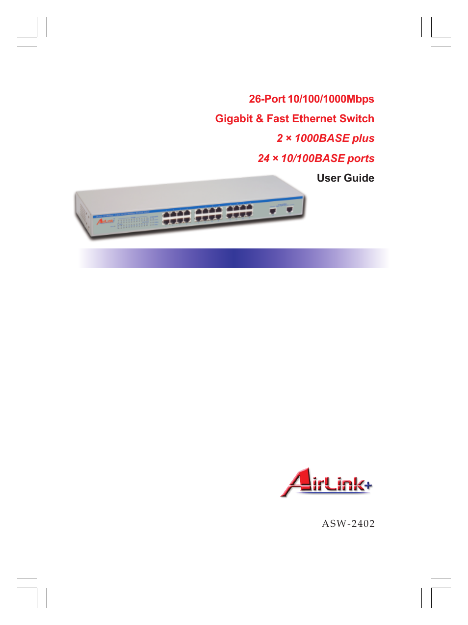 Airlink ASW-2402 User Manual | 20 pages