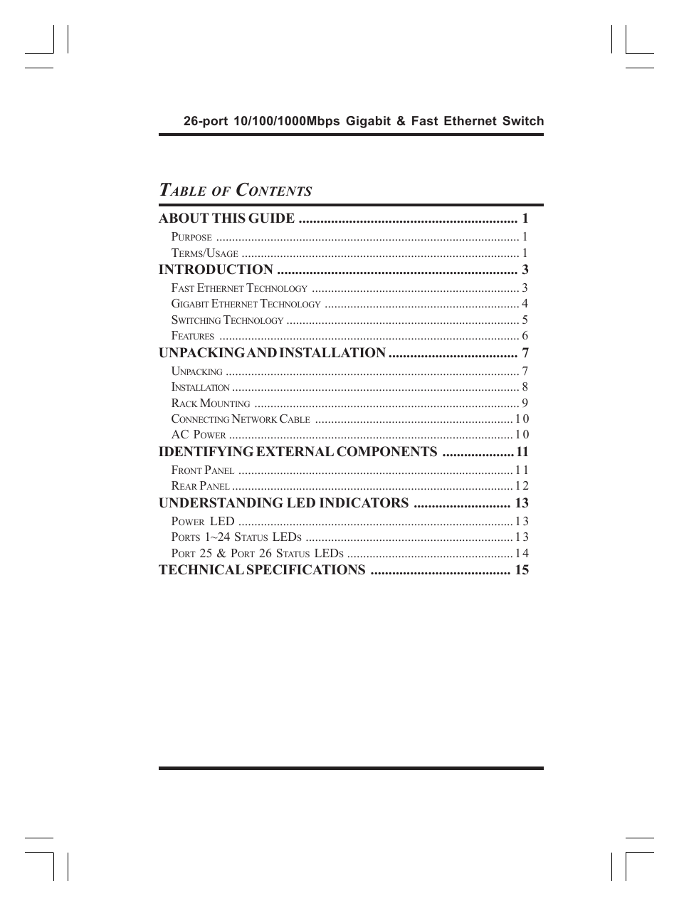 About this guide, Introduction, Unpacking and installation | Identifying external components, Understanding led indicators, Technical specifications | Airlink ASW-2402 User Manual | Page 5 / 20