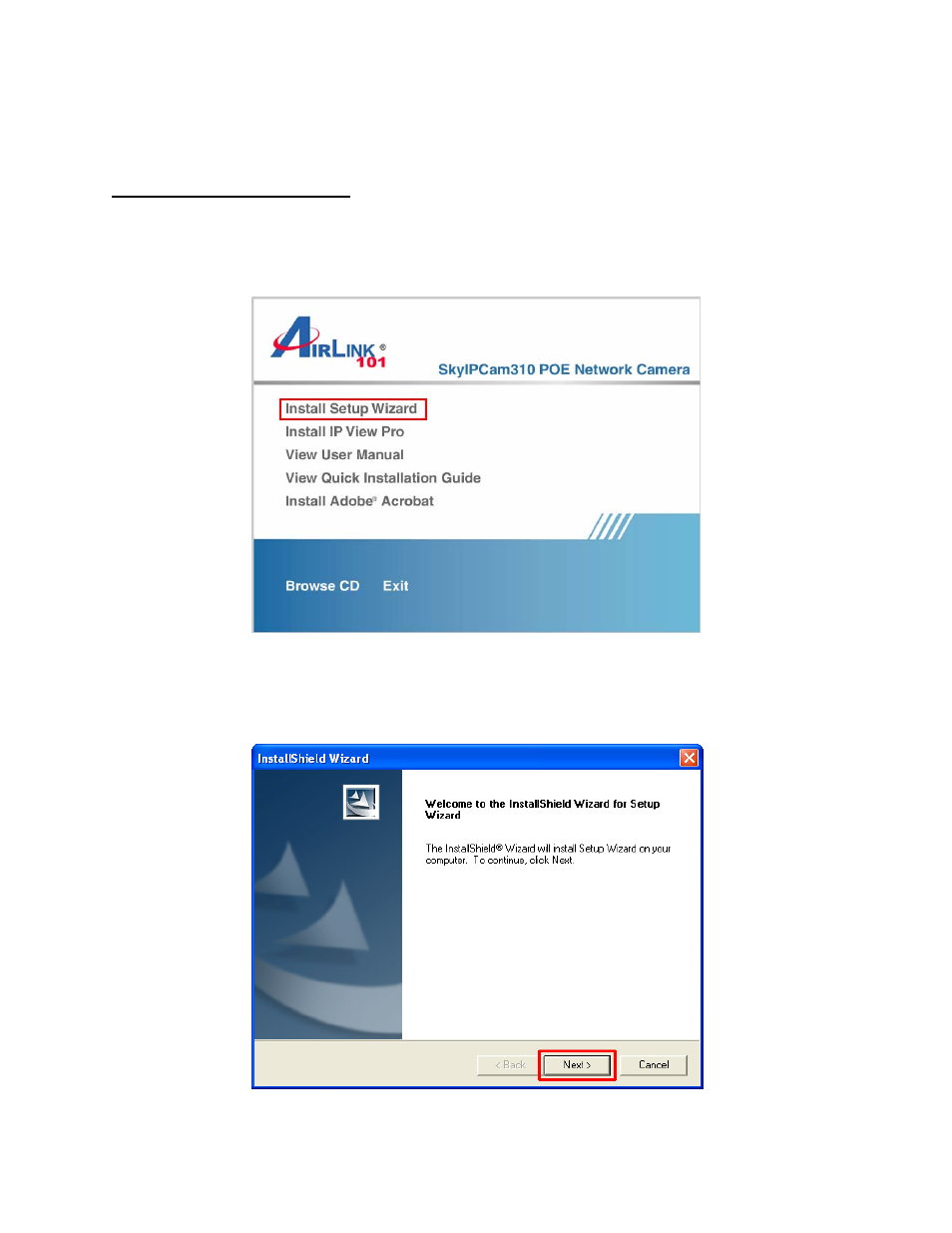 4 setting up the camera | Airlink SkyIPCam310 User Manual | Page 10 / 63