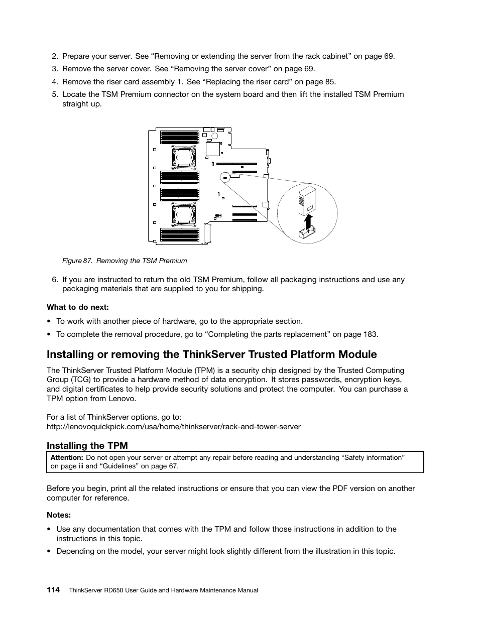 Lenovo ThinkServer RD650 User Manual | Page 128 / 226