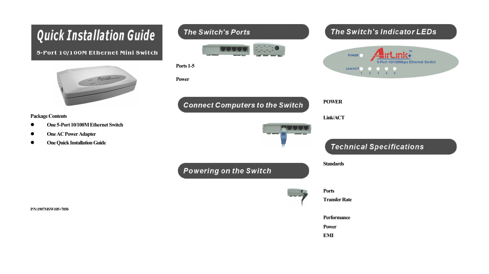 Airlink 5-Port10/100ME User Manual | 1 page