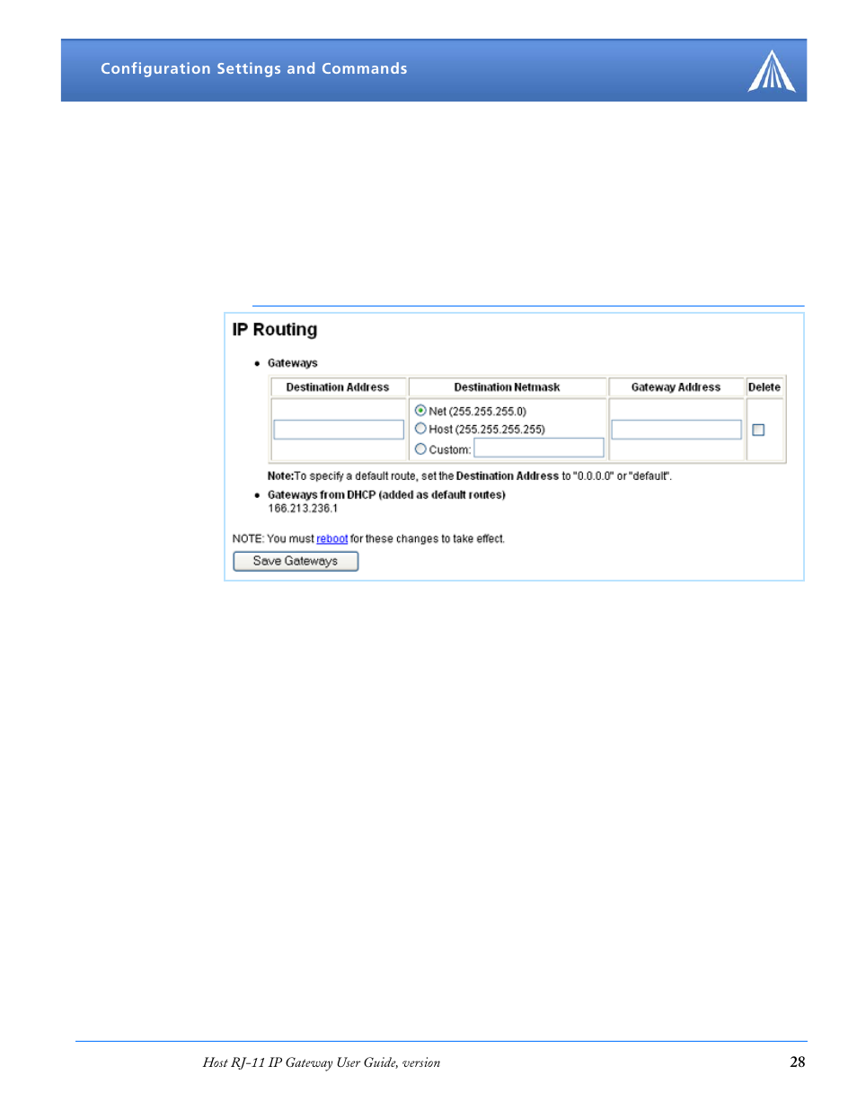 Ip routing, Time settings, Ip routing 28 time settings 28 | Airlink RJ-11 User Manual | Page 29 / 49