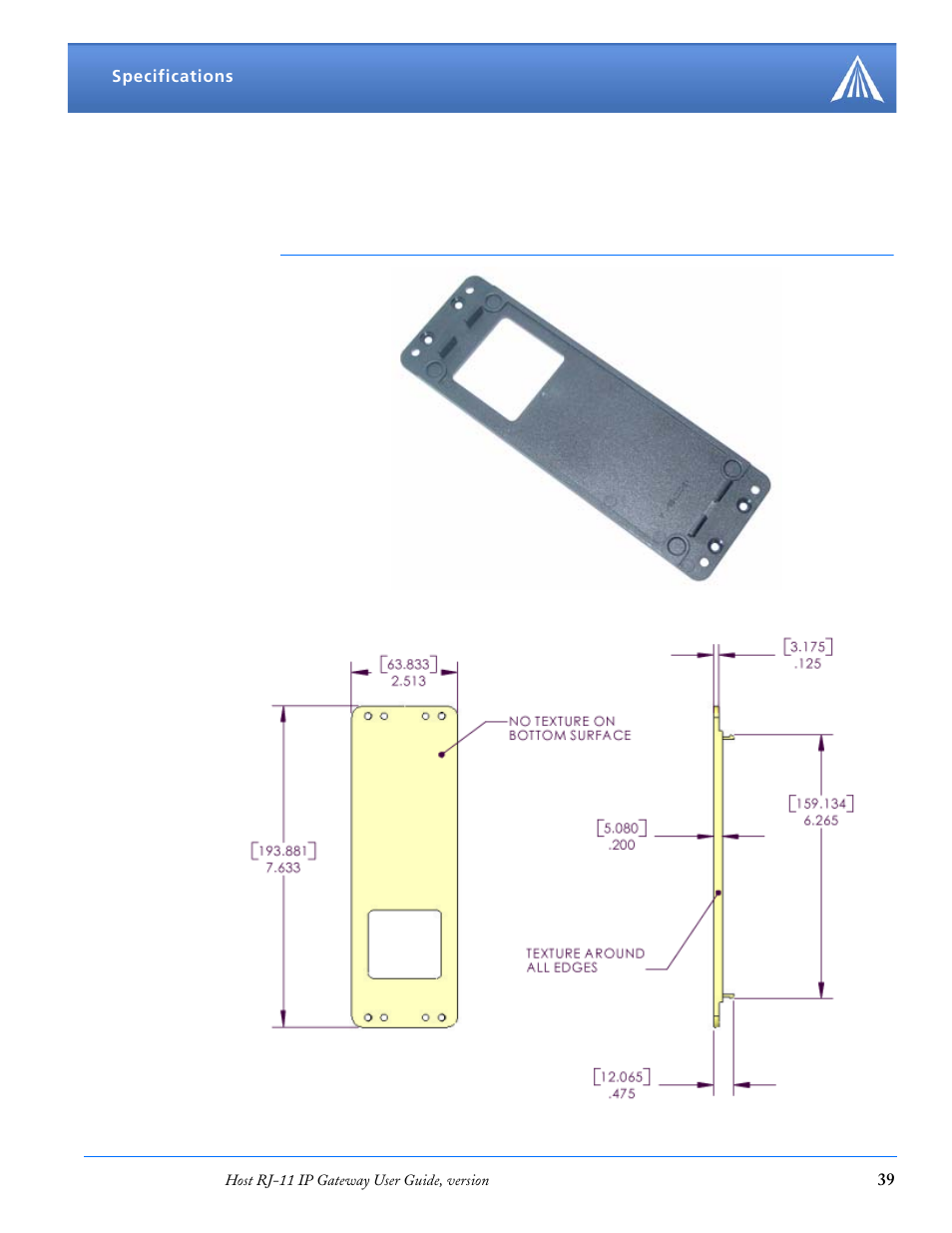 Optional mounting bracket, Optional mounting bracket 39 | Airlink RJ-11 User Manual | Page 40 / 49