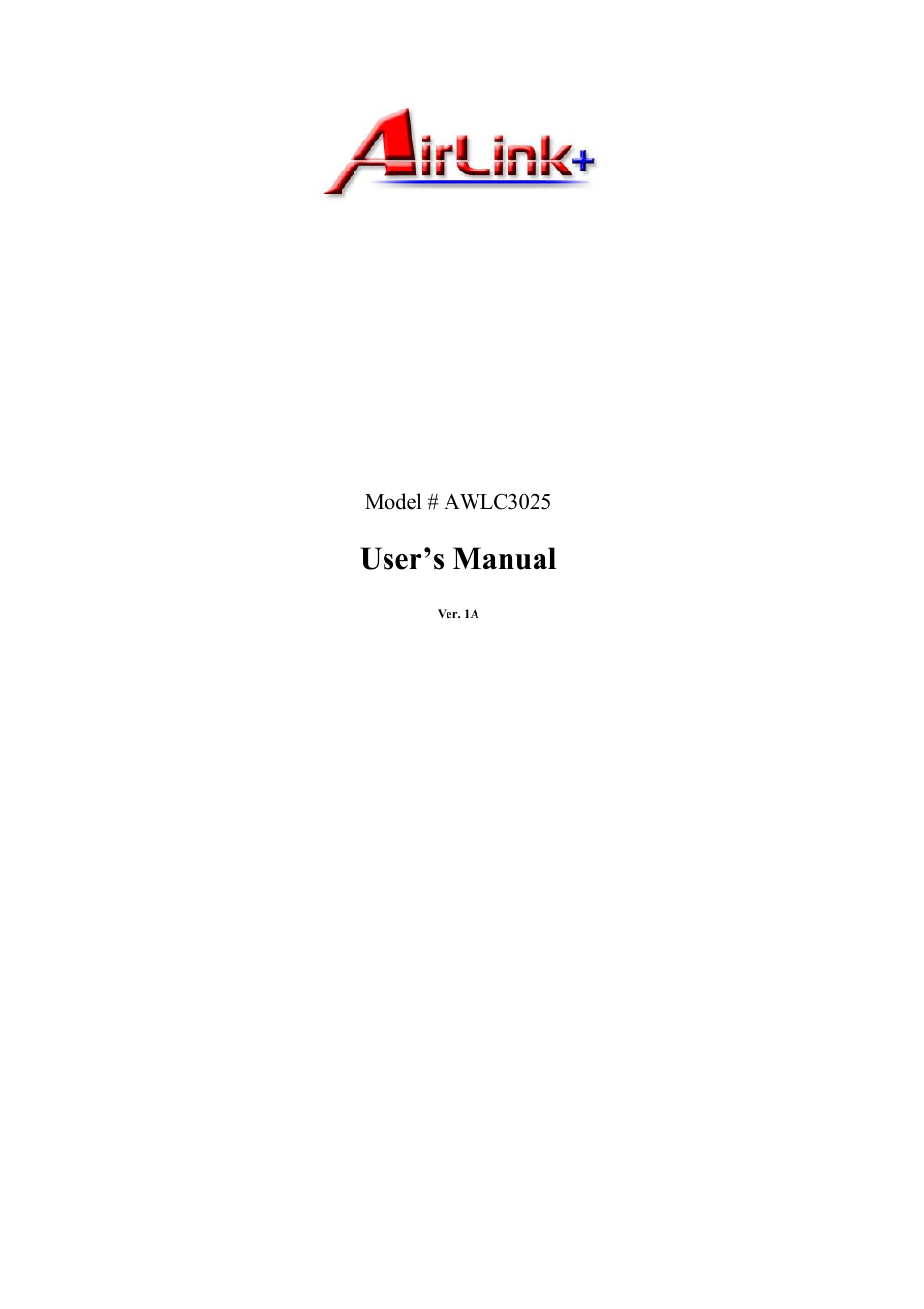 Airlink AWLC3025 User Manual | 27 pages