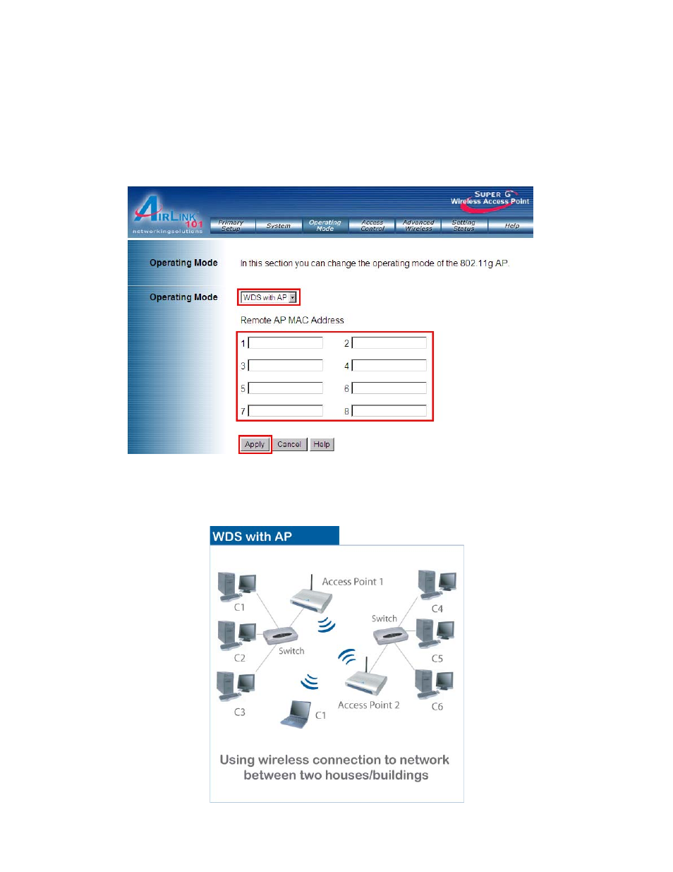 Wds with ap | Airlink AP431W User Manual | Page 13 / 14
