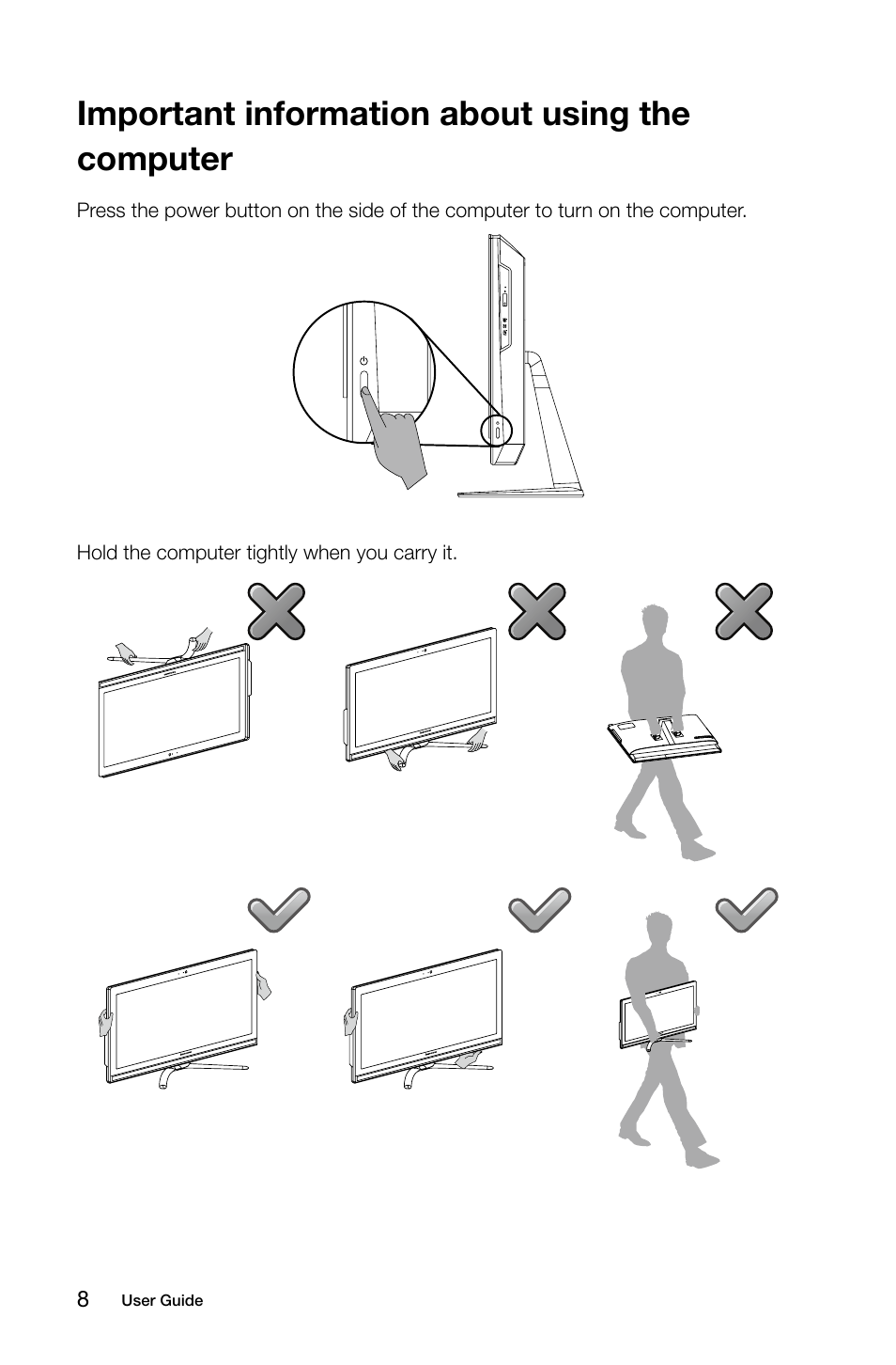 Important information about using the computer | Lenovo IdeaCentre B750 All-in-One User Manual | Page 13 / 53