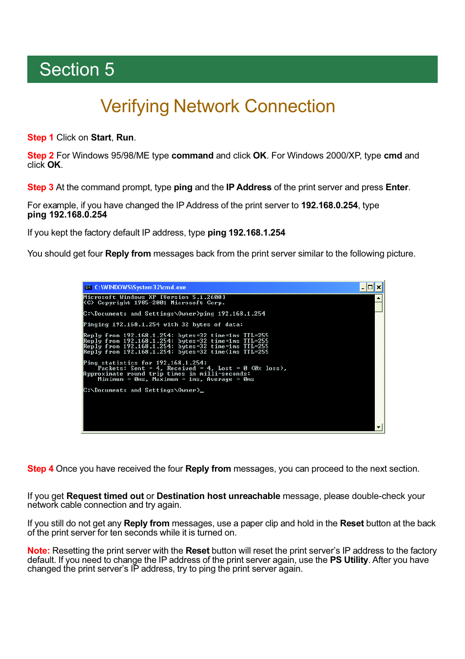 Verifying network connection | Airlink APSUSB201W User Manual | Page 8 / 16