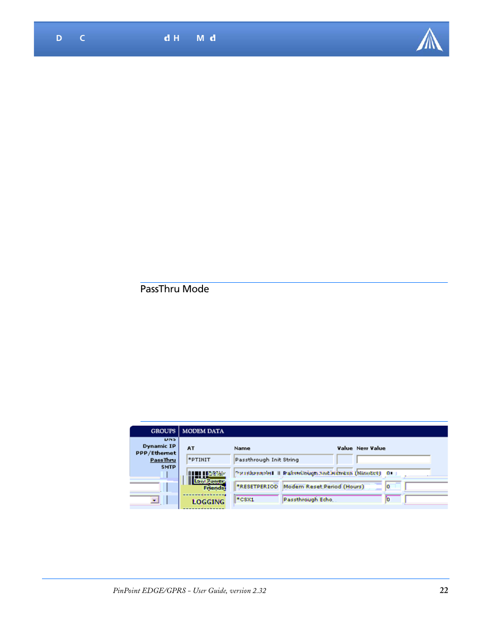 Passthru mode | Airlink PinPoint EDGE/GPRS User Manual | Page 28 / 156