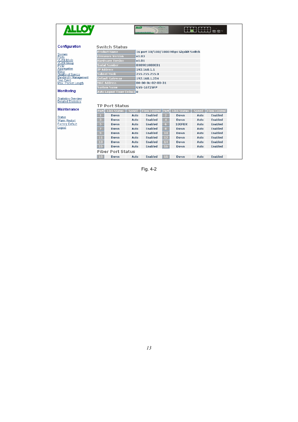 Alloy Computer Products 16-PORT GIGABIT WEB SMART SWITCH GSS-16T2SFP User Manual | Page 19 / 66