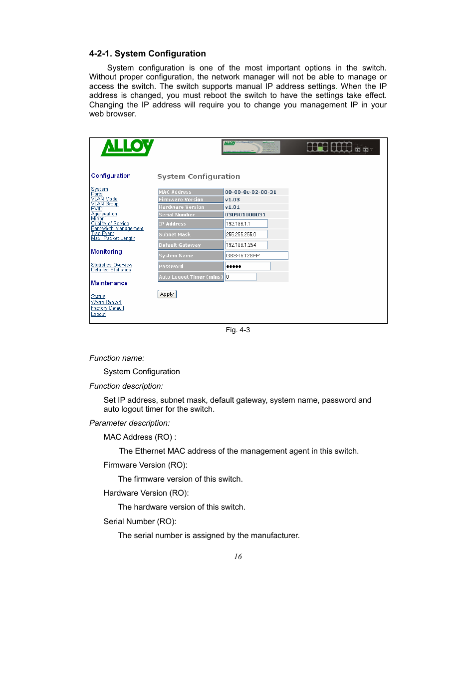 Alloy Computer Products 16-PORT GIGABIT WEB SMART SWITCH GSS-16T2SFP User Manual | Page 22 / 66