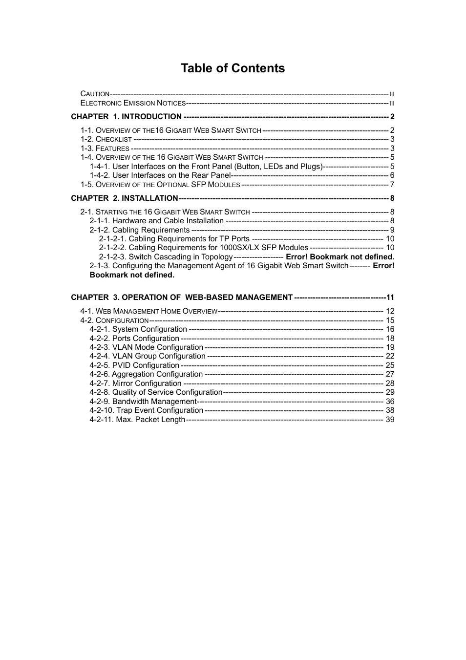 Alloy Computer Products 16-PORT GIGABIT WEB SMART SWITCH GSS-16T2SFP User Manual | Page 3 / 66