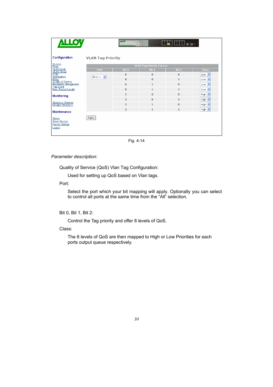 Alloy Computer Products 16-PORT GIGABIT WEB SMART SWITCH GSS-16T2SFP User Manual | Page 36 / 66