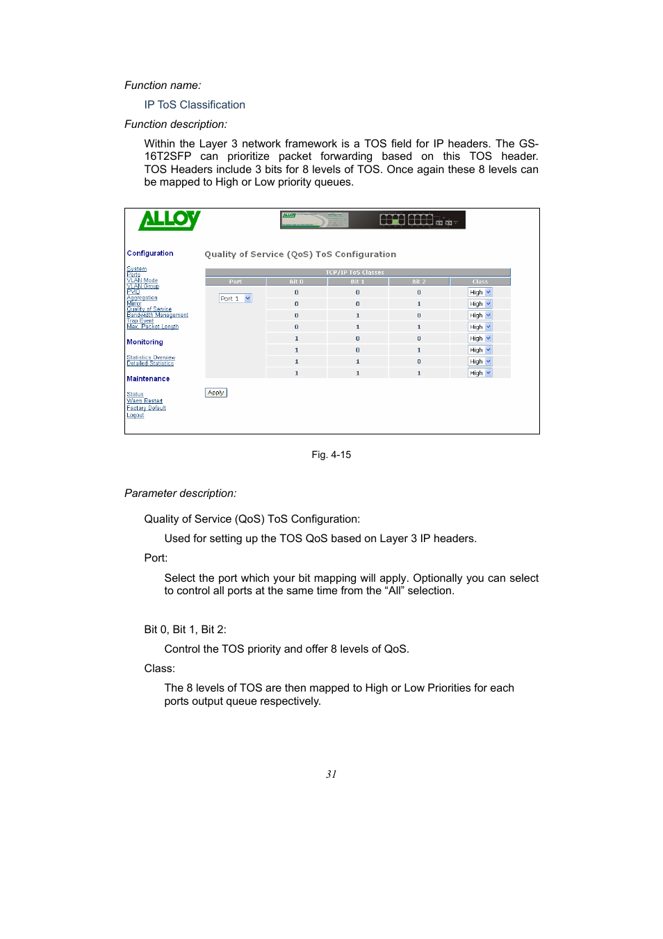Alloy Computer Products 16-PORT GIGABIT WEB SMART SWITCH GSS-16T2SFP User Manual | Page 37 / 66
