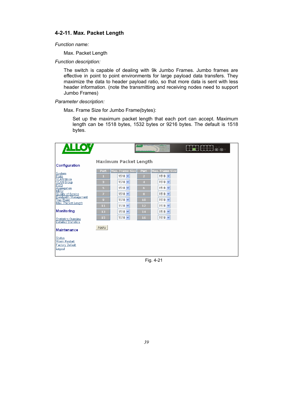 Alloy Computer Products 16-PORT GIGABIT WEB SMART SWITCH GSS-16T2SFP User Manual | Page 45 / 66