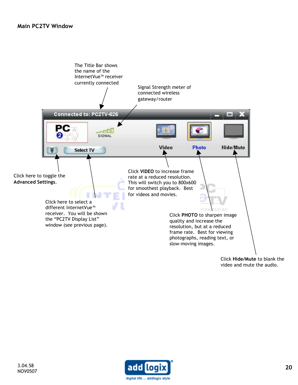 Addlogix IV-2020 User Manual | Page 20 / 29