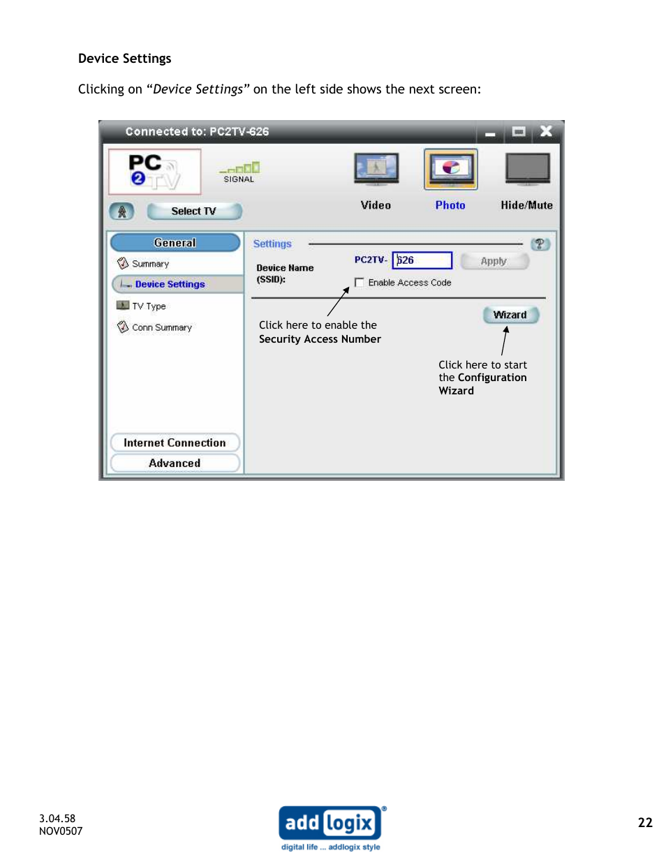 Addlogix IV-2020 User Manual | Page 22 / 29
