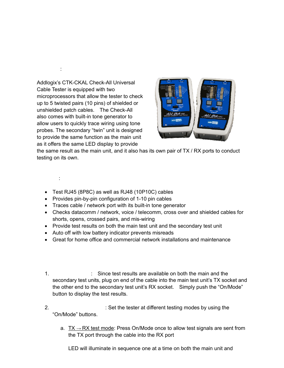 Addlogix CTK-CKAL User Manual | 3 pages