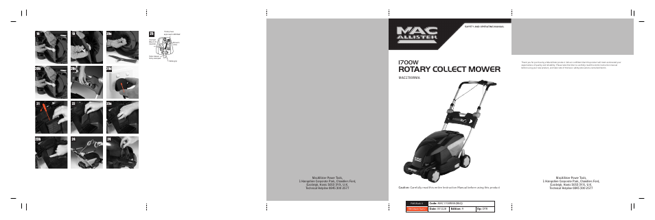 MAC Allister MAC1700RMA User Manual | 9 pages