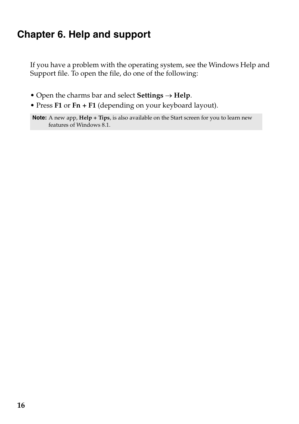 Chapter 6. help and support | Lenovo IdeaPad Z500 Notebook User Manual | Page 20 / 22