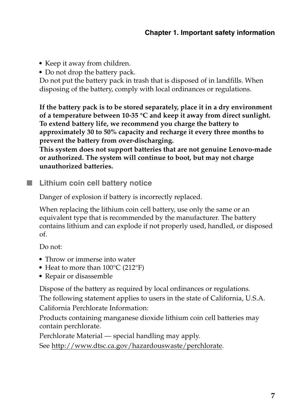 Lithium coin cell battery notice | Lenovo Safety and General Information Guide User Manual | Page 12 / 49