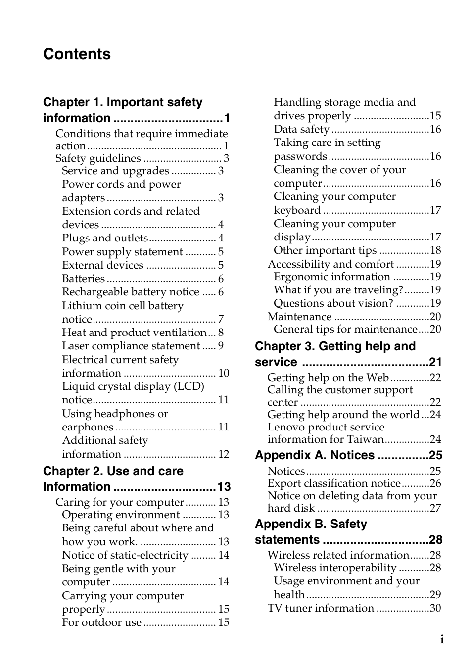 Lenovo Safety and General Information Guide User Manual | Page 4 / 49